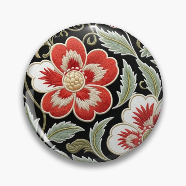 Item preview, Fantasy flowers in retro, vintage, jacobean embroidery style designed and sold by Giuseppe Cammino.