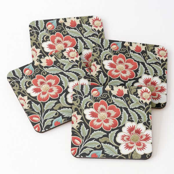 Item preview, Fantasy flowers in retro, vintage, jacobean embroidery style designed and sold by Giuseppe Cammino.