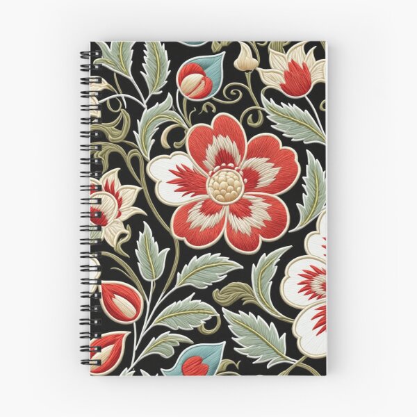 Item preview, Fantasy flowers in retro, vintage, jacobean embroidery style designed and sold by Giuseppe Cammino.