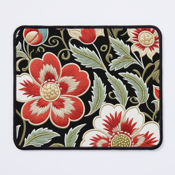 Item preview, Fantasy flowers in retro, vintage, jacobean embroidery style designed and sold by Giuseppe Cammino.
