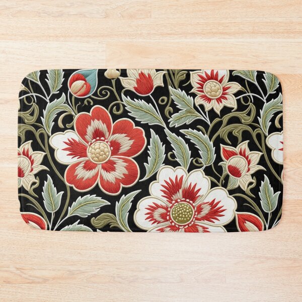 Item preview, Fantasy flowers in retro, vintage, jacobean embroidery style designed and sold by Giuseppe Cammino.