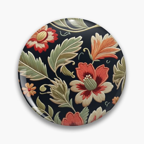 Item preview, Fantasy flowers in retro, vintage, jacobean embroidery style designed and sold by Giuseppe Cammino.