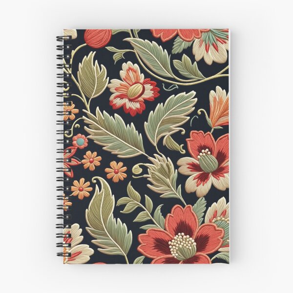 Item preview, Fantasy flowers in retro, vintage, jacobean embroidery style designed and sold by Giuseppe Cammino.