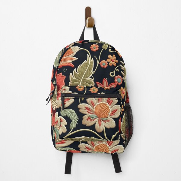 Item preview, Fantasy flowers in retro, vintage, jacobean embroidery style designed and sold by Giuseppe Cammino.