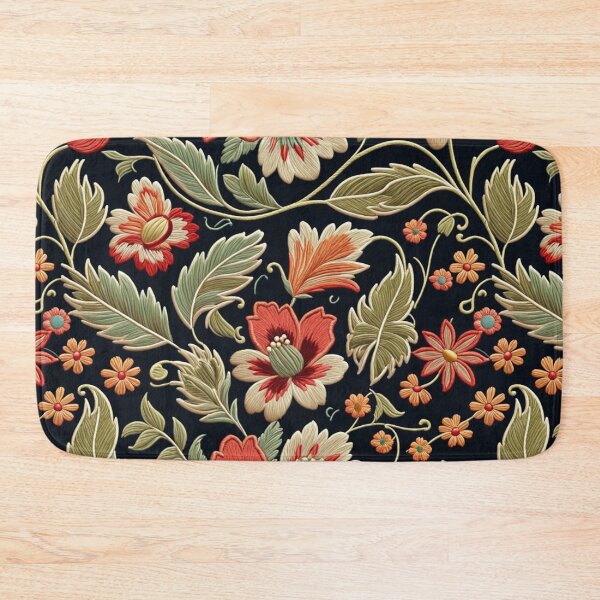 Item preview, Fantasy flowers in retro, vintage, jacobean embroidery style designed and sold by Giuseppe Cammino.