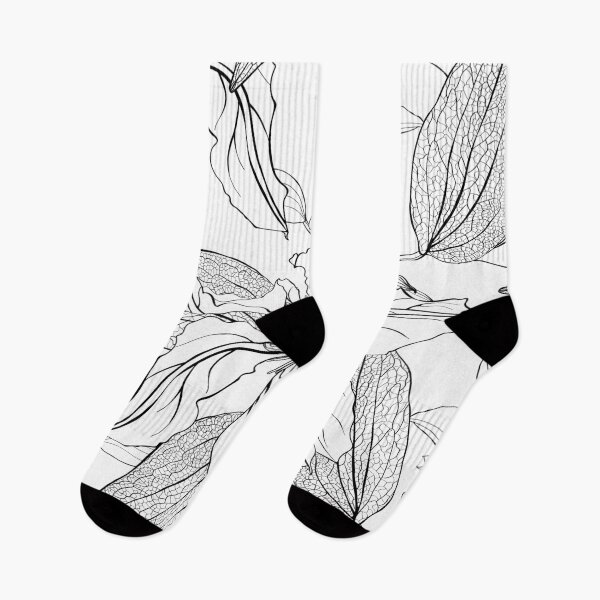 Item preview, Seamless floral pattern with bouquets of line clematis flowers, buds, curly branches with leaves hand drawn. designed and sold by MatyKotiv.