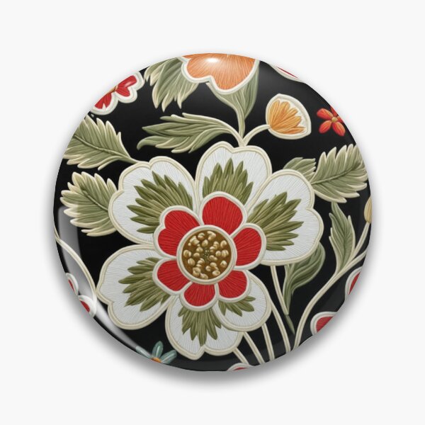 Item preview, Fantasy flowers in retro, vintage, jacobean embroidery style designed and sold by Giuseppe Cammino.