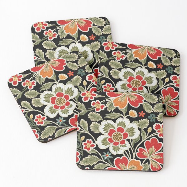 Item preview, Fantasy flowers in retro, vintage, jacobean embroidery style designed and sold by Giuseppe Cammino.