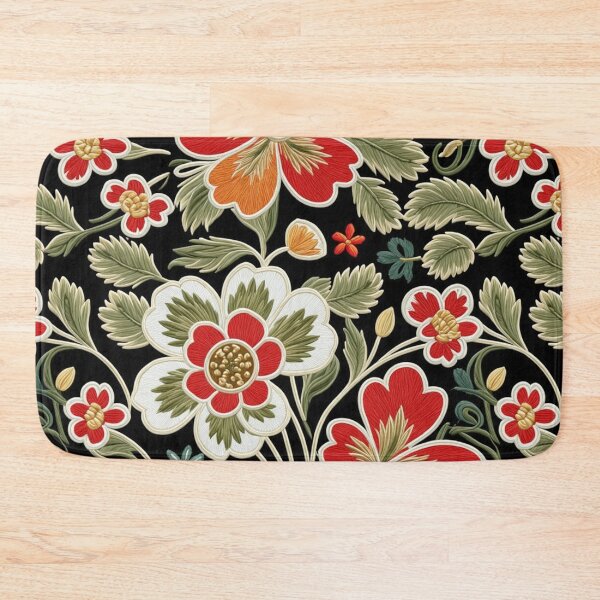 Item preview, Fantasy flowers in retro, vintage, jacobean embroidery style designed and sold by Giuseppe Cammino.