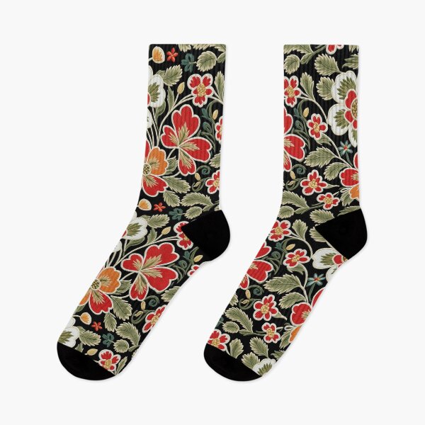 Item preview, Fantasy flowers in retro, vintage, jacobean embroidery style designed and sold by Giuseppe Cammino.