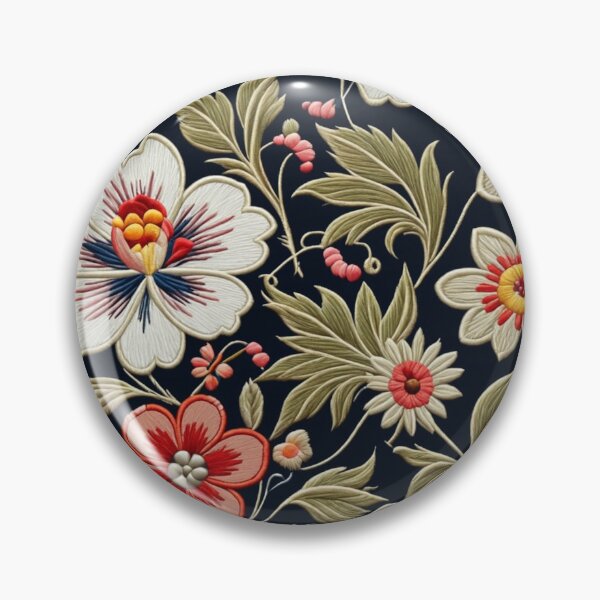 Item preview, Fantasy flowers in retro, vintage, jacobean embroidery style designed and sold by Giuseppe Cammino.
