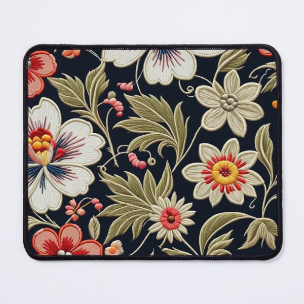 Item preview, Fantasy flowers in retro, vintage, jacobean embroidery style designed and sold by Giuseppe Cammino.