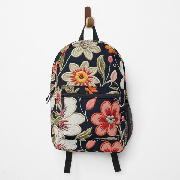 Item preview, Fantasy flowers in retro, vintage, jacobean embroidery style designed and sold by Giuseppe Cammino.