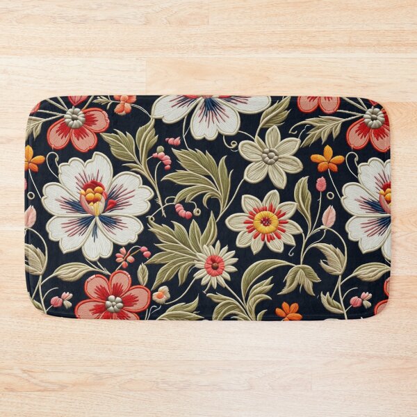 Item preview, Fantasy flowers in retro, vintage, jacobean embroidery style designed and sold by Giuseppe Cammino.