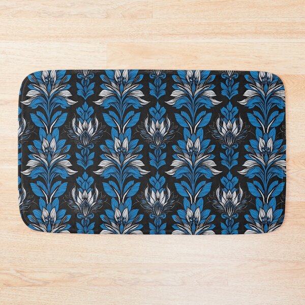 Item preview, Blue and Black Damask Background designed and sold by elizabethdancer.