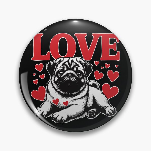 Item preview, Love Cute Pug Dog Valentines Day designed and sold by TomFrontierArt.