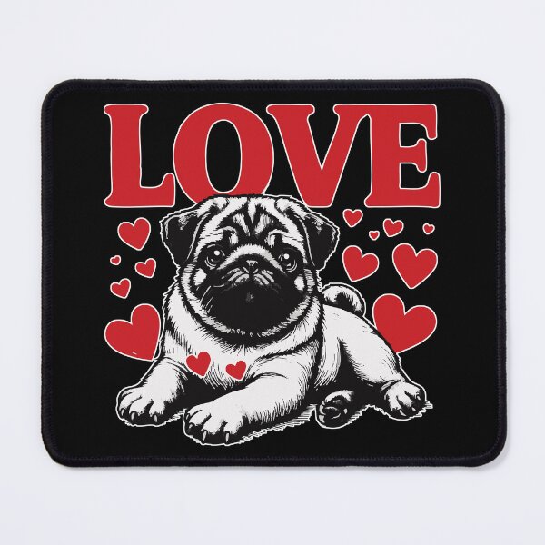 Item preview, Love Cute Pug Dog Valentines Day designed and sold by TomFrontierArt.