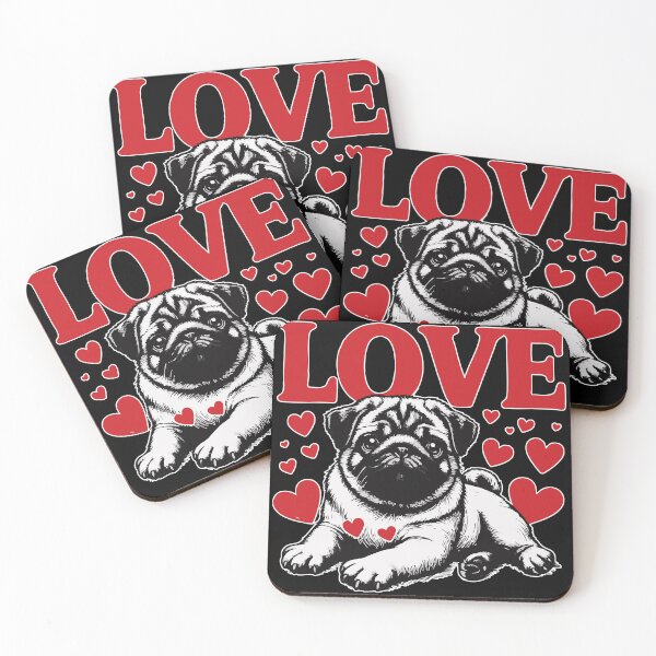 Item preview, Love Cute Pug Dog Valentines Day designed and sold by TomFrontierArt.