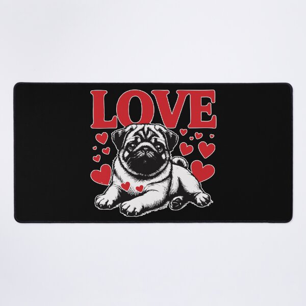 Item preview, Love Cute Pug Dog Valentines Day designed and sold by TomFrontierArt.