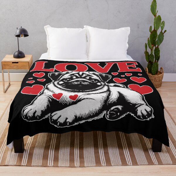 Item preview, Love Cute Pug Dog Valentines Day designed and sold by TomFrontierArt.