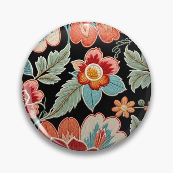 Item preview, Fantasy flowers in retro, vintage, jacobean embroidery style designed and sold by Giuseppe Cammino.