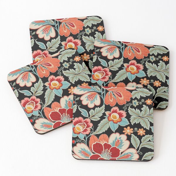 Item preview, Fantasy flowers in retro, vintage, jacobean embroidery style designed and sold by Giuseppe Cammino.
