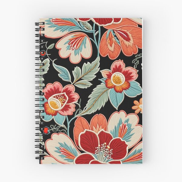 Item preview, Fantasy flowers in retro, vintage, jacobean embroidery style designed and sold by Giuseppe Cammino.