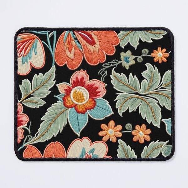 Item preview, Fantasy flowers in retro, vintage, jacobean embroidery style designed and sold by Giuseppe Cammino.