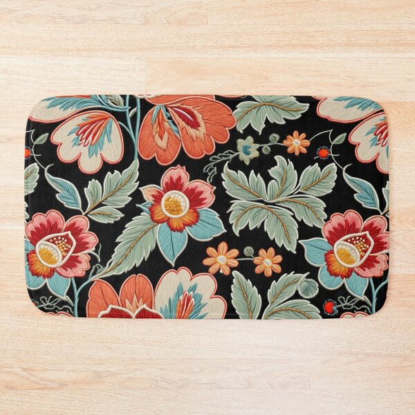 Item preview, Fantasy flowers in retro, vintage, jacobean embroidery style designed and sold by Giuseppe Cammino.