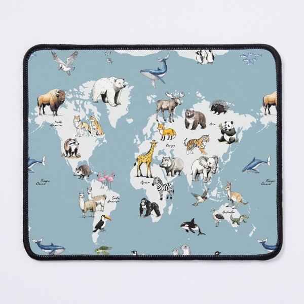 Item preview, Kids World map animals birds for children designed and sold by Milatoo.