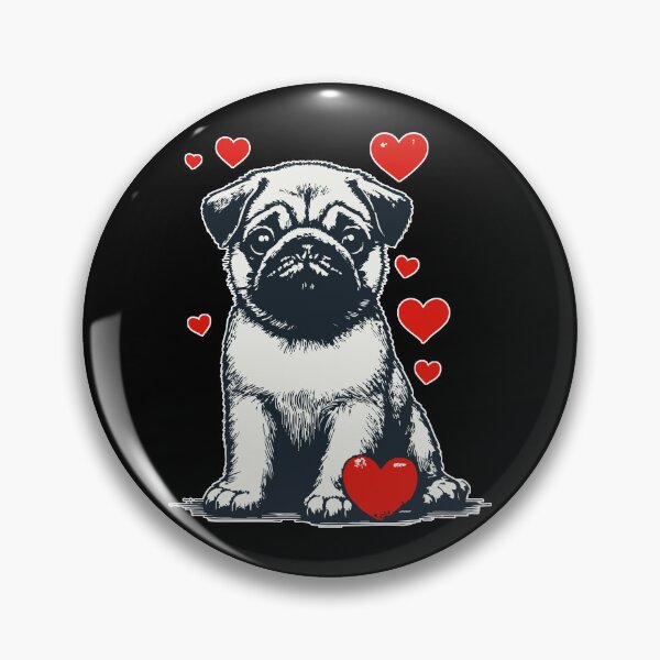 Item preview, Cute Pug Dog Valentines Day designed and sold by TomFrontierArt.