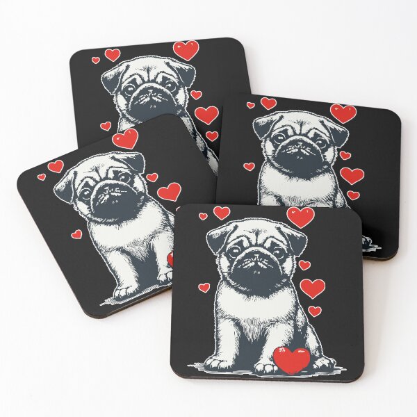 Item preview, Cute Pug Dog Valentines Day designed and sold by TomFrontierArt.