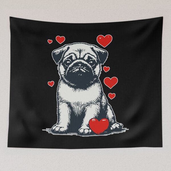 Item preview, Cute Pug Dog Valentines Day designed and sold by TomFrontierArt.