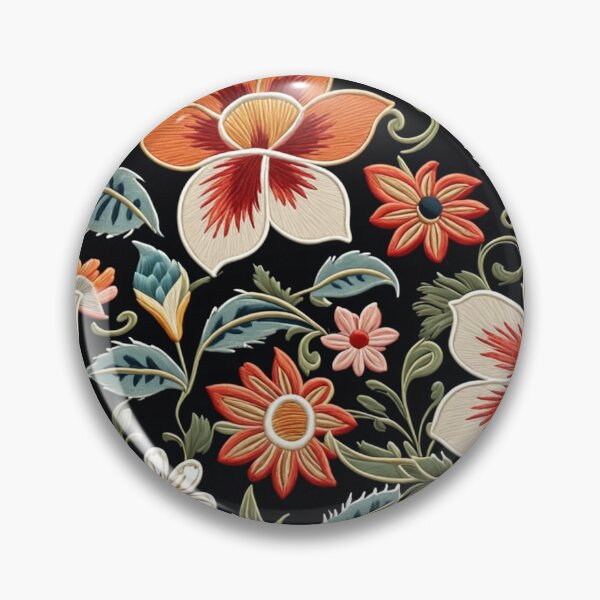 Item preview, Fantasy flowers in retro, vintage, jacobean embroidery style designed and sold by Giuseppe Cammino.