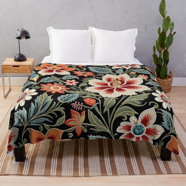 Item preview, Fantasy flowers in retro, vintage, jacobean embroidery style designed and sold by Giuseppe Cammino.