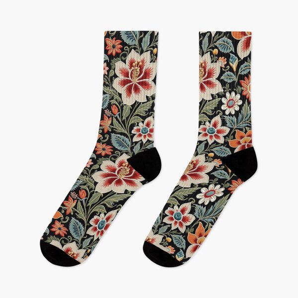 Item preview, Fantasy flowers in retro, vintage, jacobean embroidery style designed and sold by Giuseppe Cammino.