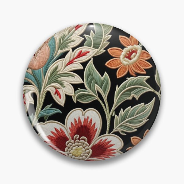 Item preview, Fantasy flowers in retro, vintage, jacobean embroidery style designed and sold by Giuseppe Cammino.