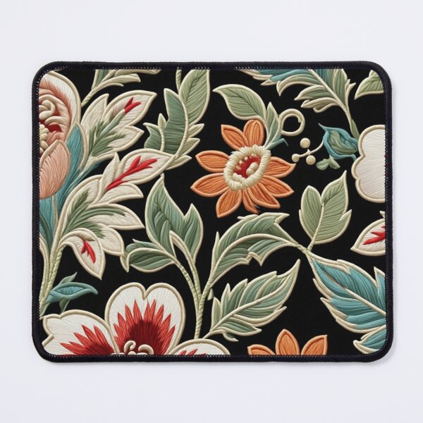 Item preview, Fantasy flowers in retro, vintage, jacobean embroidery style designed and sold by Giuseppe Cammino.