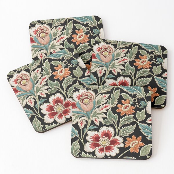 Item preview, Fantasy flowers in retro, vintage, jacobean embroidery style designed and sold by Giuseppe Cammino.