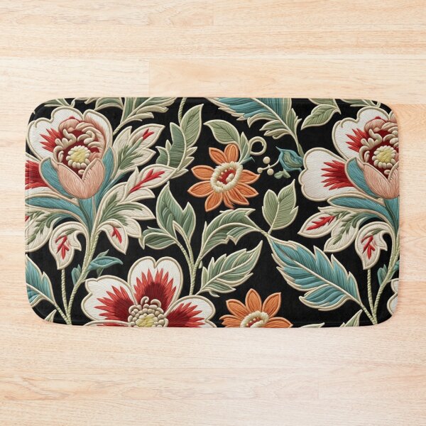 Item preview, Fantasy flowers in retro, vintage, jacobean embroidery style designed and sold by Giuseppe Cammino.