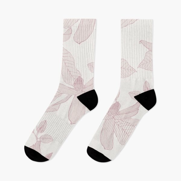 Item preview, Seamless line floral pattern with magnolia flowers. Line art illustration. Romantic elegant endless background. designed and sold by MatyKotiv.