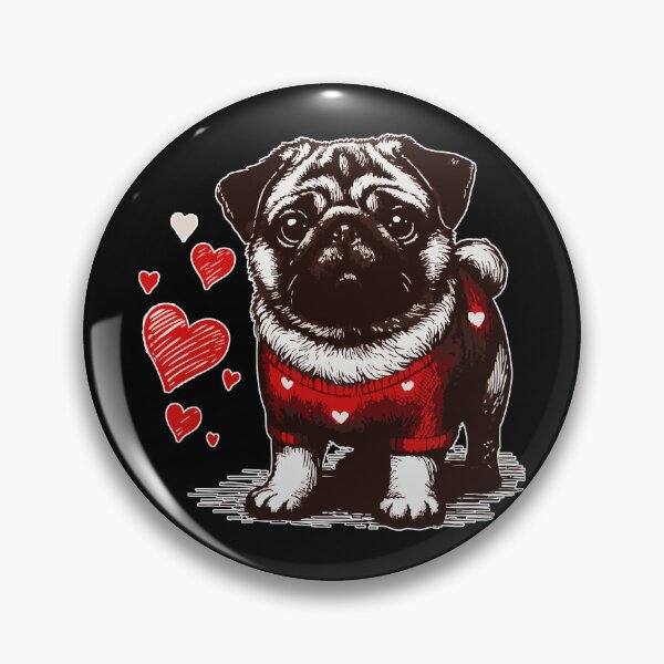 Item preview, Pug Dog Valentines Day Vintage designed and sold by TomFrontierArt.