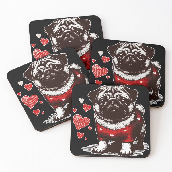 Item preview, Pug Dog Valentines Day Vintage designed and sold by TomFrontierArt.