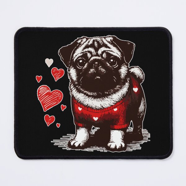 Item preview, Pug Dog Valentines Day Vintage designed and sold by TomFrontierArt.