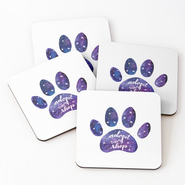 Item preview, Adopt don't shop galaxy paw - purple designed and sold by wackapacka.