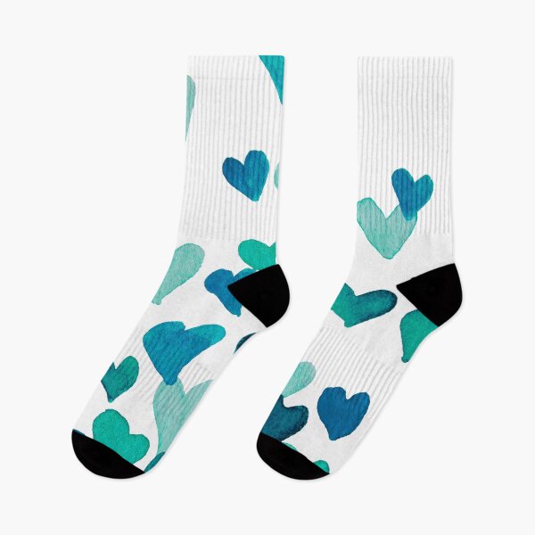 Item preview, Valentine’s Day Watercolor Hearts – turquoise designed and sold by wackapacka.