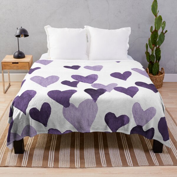 Aperçu de l'œuvre Coeurs Aquarelle Saint Valentin – ultra violet créée et vendue par wackapacka.