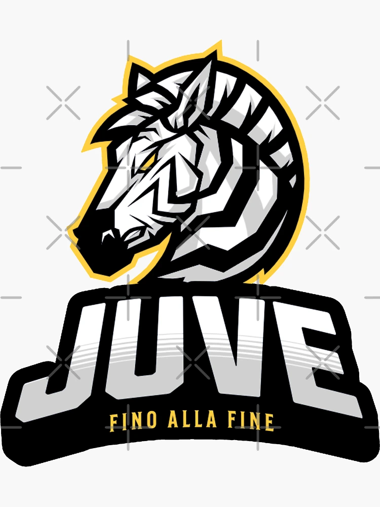 Vieil Autocollant Juventus Zebra - Vintage Calcio - 9 X 12 Cm