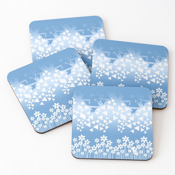 Item preview, Blue and white background, flower triangle designed and sold by KwangCB.