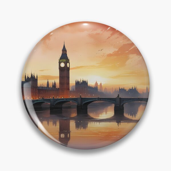 Item preview, London Skyline: Silhouetted Icons at Sunset designed and sold by LSVart.